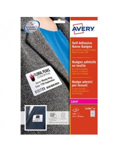 Badge adesivi in seta acetata AVERY 63,5x29,6mm 20 fogli - L4784-20 Avery - 1