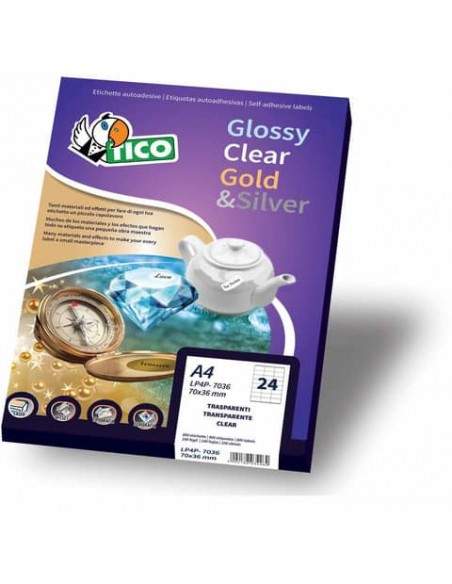 Etichette ovali TICO 36x27 bianco  100 fogli - PG4-3627 Tico - 1