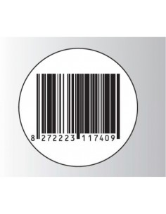 Rt. 500 Etichette Antitaccheggio - f.to Ø 40 mm - disat. - 8,20MHz - falso barcode (ordine minimo 4 rt.)  - 1 2
