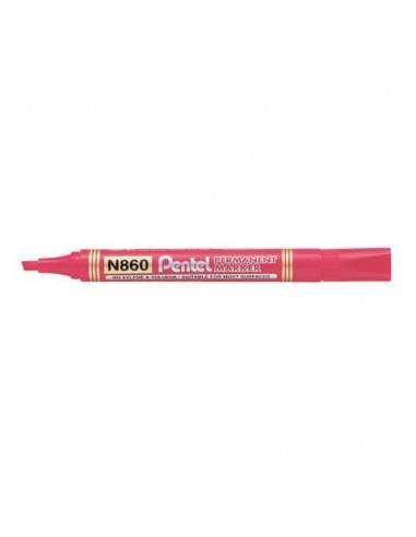 Marcatore permanente Pentel N860 punta a scalpello 4.5 mm rosso N860-BE Pentel - 1