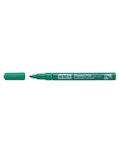 Marcatore permanente Pentel Pen N50S punta conica 3.8 mm verde N50S-D Pentel - 1