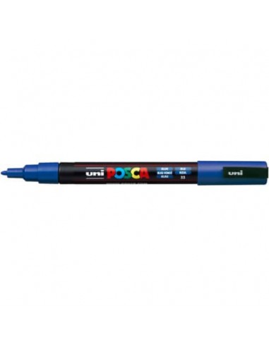 Marcatore a tempera POSCA Uni-Ball punta tonda 0,9-1,3 mm blu scuro M PC3M B  - 1