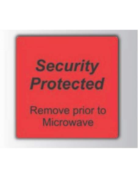 Rt. 500 Etichette Antitaccheggio - f.to 40x40 mm - disat. - 8,20MHz - Rossa - SECURITY (ordine minimo 4 rt.)  - 2