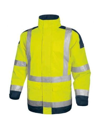 Giacca da lavoro Delta Plus Parka Easy View c/zip imperm. - Cl.3 - 4 tasche - argento giallo fluo-blu - M - EASYVJMTM Delta Plus