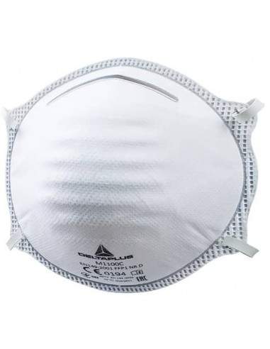 Mascherine di protezione Delta Plus FFP1 fibra sintetica non tessuto -stringinaso regolabile bianco 20 pz. - M1100C Delta Plus -
