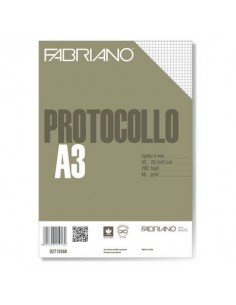 Fogli protocollo Fabriano bianco 60 g/m² 29,7x42 cm rigato commerciale conf. 200 fogli - 02910560 Fabriano - 1
