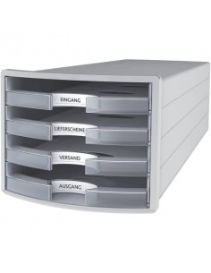 Cassettiera IMPULS HAN in polistirolo con 4 cassetti chiusi grigio traslucente-chiaro - 1013-63 HAN - 1