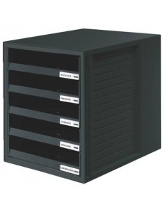 Cassettiera SCHRANK-SET HAN in polistirolo con 5 cassetti aperti nero 1401-13 HAN - 1