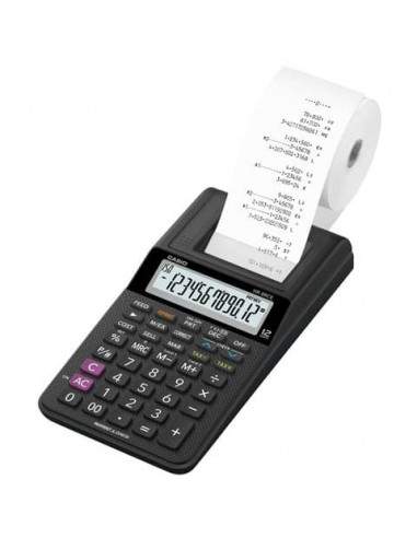 Mini calcolatrice scrivente HR-8RCE-WE con batteria, adattatore AC opzionale nero - HR-8RCE-BK blister Casio - 1