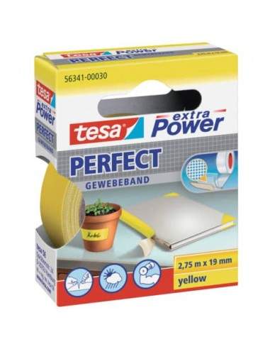 Nastro adesivo in tela tesa extra Power® Perfect plastificato 19 mm x 2,75 m giallo - 56341-00030-03 Tesa - 1