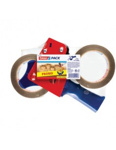 Dispenser per nastri adesivi tesa PROMOPACK tendinastro con 2 nastri avana rosso/blu - 57455-00001-01 Tesa - 1