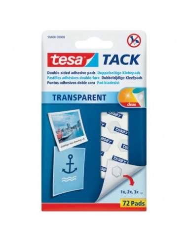 Nastri biadesivi tesa TACK® Pads trasparenti 1 cm² trasparente conf.72 - 59408-00000-00 Tesa - 1