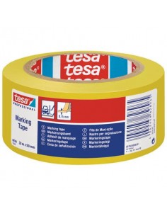 Nastro per segnalazioni in PVC tesa Tesaflex® 60760 rivestito gomma resina 50mmX33m giallo - 60760-00095-15 Tesa - 1