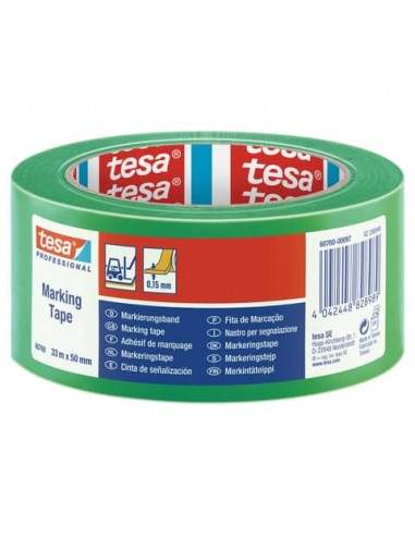Nastro per segnalazioni in PVC tesa Tesaflex® 60760 rivestito gomma resina 50mmX33m verde - 60760-00097-15 Tesa - 1