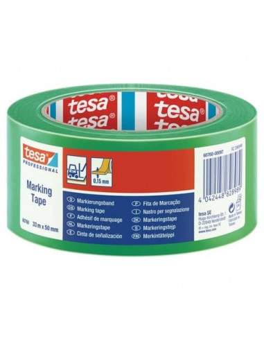 Nastro per segnalazioni in PVC tesa Tesaflex® 60760 rivestito gomma resina 50mmX33m verde - 60760-00097-15 Tesa - 1