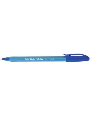 Penna a sfera stick Paper Mate Inkjoy 100 CAP ULV M 1 mm blu S0957130  - 1