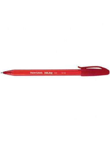 Penna a sfera stick Paper Mate Inkjoy 100 CAP ULV M 1 mm rosso S0957140  - 1