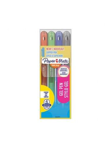 Penne Paper Mate InkJoy Gel 600 Stick M 0,7 mm assortiti - wallet da 4 (nero, blu, rosso, verde) - 2022537  - 1