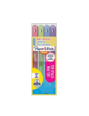 Penne Paper Mate InkJoy Gel 600 Stick M 0,7 mm assortiti - wallet da 4 (rosa, lime, viola, blue grey) - 2022538  - 1