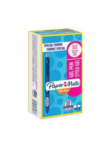 Penne a scatto Paper Mate InkJoy Gel RT M 0,7 mm blu special pack 20+4 pezzi - 2077176  - 1