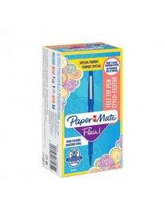 Penne punta fibra Paper Mate Flair/Nylon M 1,1 mm blu special pack 36 pezzi - 2077175  - 1