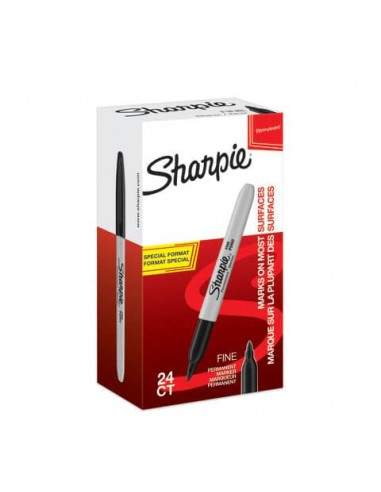 Marcatori permanente Sharpie Fine F punta conica 1 mm nero special pack 24 pezzi - 2077128 Sharpie - 1