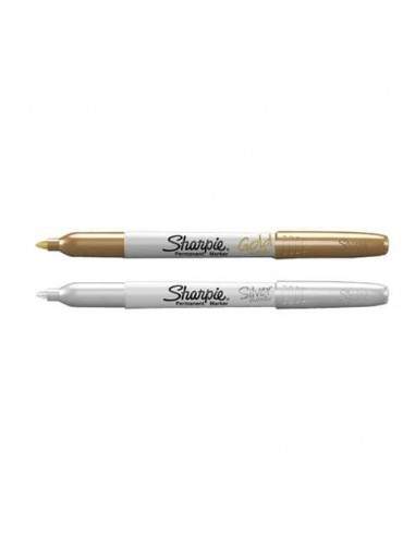 Marcatore permanente Sharpie Metallic F punta conica 3 mm argento 1891063 Sharpie - 1