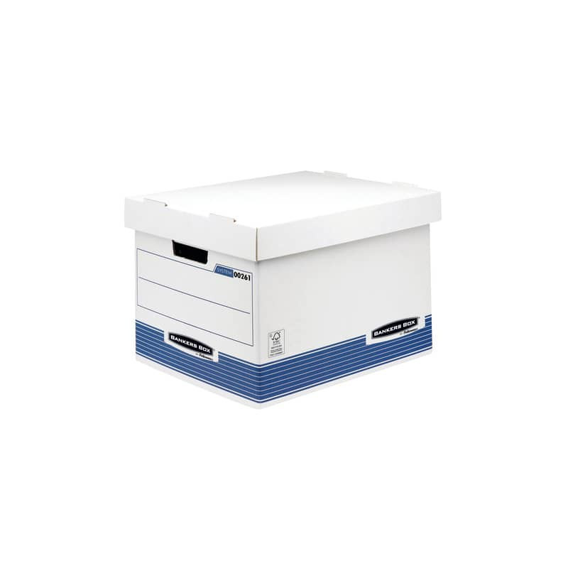 Scatola archivio BANKERS BOX Box System standard 28,5x33,3x38 cm blu/bianco  0026101