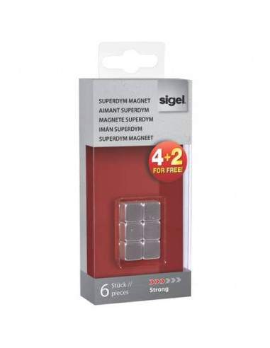 Magneti Sigel SuperDym C5 cubo strong argento conf. da 4+2 - GL192 Sigel - 1