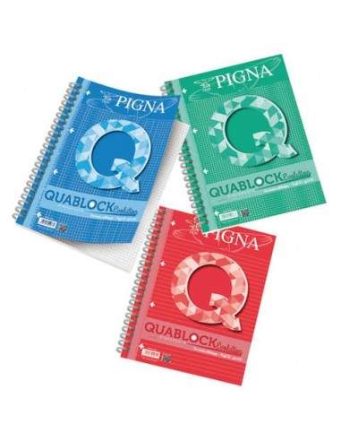 Quaderno 40 fogli a 4 fori PIGNA Quablock Evolution A4 a righe 1R assortiti - 02112151R Pigna - 1