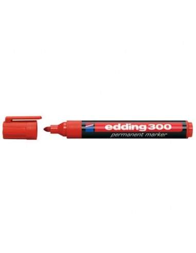 Marcatore permanente edding 300 punta conica 1,5-3 mm rosso 4-300002 Edding - 1
