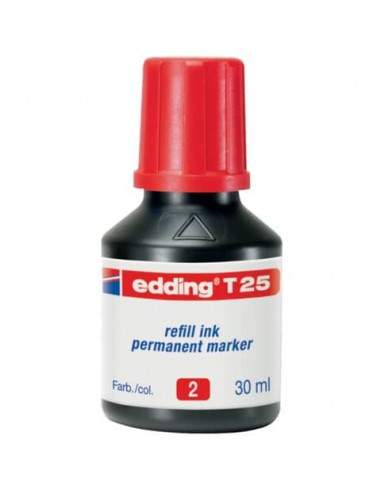 Inchiostro permanente per ricarica edding T 25 rosso - 30 ml 4-T25002 Edding - 1