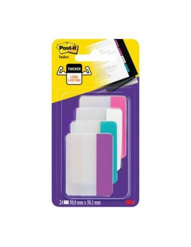 Segnapagina removibili Post-it® Index Strong bordi assortiti per cassettiera 4 blocchetti da 6 - 686-PWAV-EU Post-It - 1