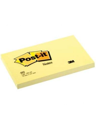 Foglietti riposizionabili classici Post-it® Notes 76x127 mm Giallo Canary™ blocchetto da 100 ff - 655 Post-It - 1