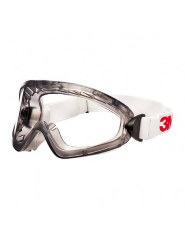 Occhiali a mascherina di protezione 3M 2890S, lente trasparente in PC (AS/AF), a tenuta di gas, banda elastica 3M - 1