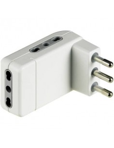 Adattatore salvaspazio bticino con 3 prese bipasso 10/16A e spina 16A bianco S3606DE Bticino - 1
