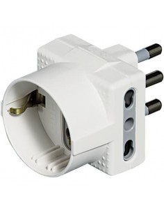Adattatore Tris bticino con 1 spina 16A, 1 presa tedesca 2 prese bipasso 10/16A bianco - S3611DBOX Bticino - 1