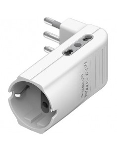 Adattatore salvaspazio Corner bticino con 1 spina 16A, 2 prese bipasso 10/16A e 1 presa tedesca tipo P30 - S3616DE Bticino - 1