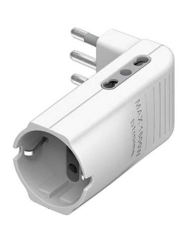 Adattatore salvaspazio Corner bticino con 1 spina 16A, 2 prese bipasso 10/16A e 1 presa tedesca tipo P30 - S3616DE Bticino - 1