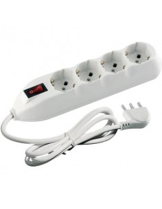 Multipresa Poker appendibile Bticino con spina 16A, cavo 1,5 m,4 prese 2P+T 16A spine ted. e Ita. 10A/16A bianco- 3680DB Bticino