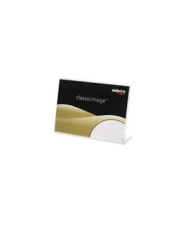 Porta-avvisi deflecto® A9 orizzontale in polistirene con base a L trasparente 480101 Bticino - 1