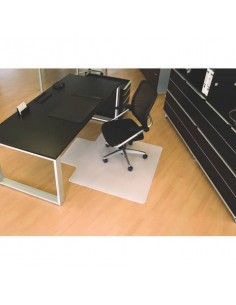 Tappeto salvapavimenti a U BSM opalino trasparente in PPL 130x120cm 02-130U  - 1