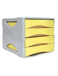 Cassettiera 4 cassetti ARDA Keep Colour Pastel polistirolo antiurto grigio/giallo - 15P4PPASG Arda - 1