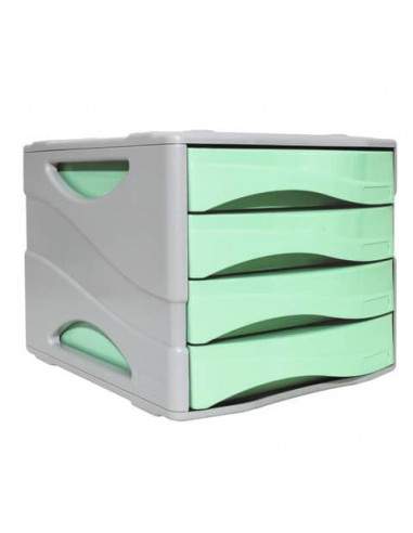 Cassettiera 4 cassetti ARDA Keep Colour Pastel polistirolo antiurto grigio/verde 15P4PPASV Arda - 1