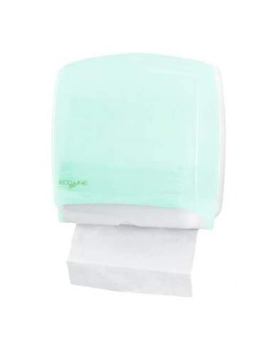 Distributore mini di carta asciugamani in fazzoletti QTS in PPL con capacità 300 foglietti verde opalino - E-FO/2RN-S QTS - 1