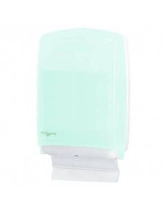 Distributore maxi di carta asciugamani in fazzoletti QTS in PPL con capacità 500 foglietti verde opalino - E-FO/1RN-S QTS - 1