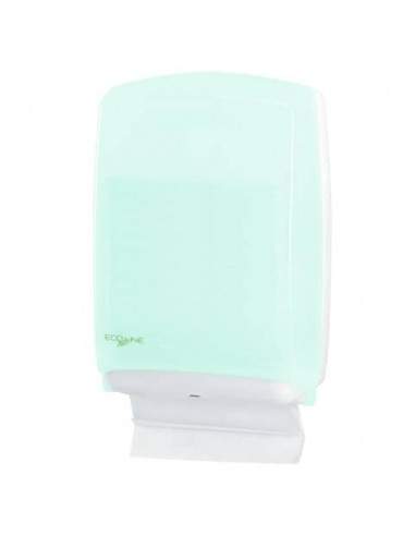 Distributore maxi di carta asciugamani in fazzoletti QTS in PPL con capacità 500 foglietti verde opalino - E-FO/1RN-S QTS - 1