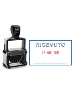 Timbro autoinchiostrante con testo RICEVUTO Trodat PROFESSIONAL 5460/L1 in acciaio 56x33 mm acciaio - 120416 Trodat - 1