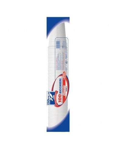 Bicchieri monouso Dopla 200 ml in polipropilene bianco conf. 100 pezzi - 02022 DOpla - 1