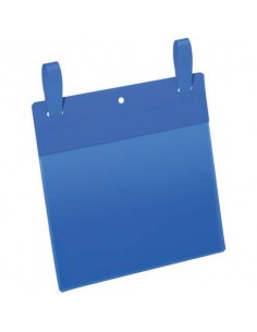 Tasche per identificazione Durable con fascette di aggancio blu f.to esterno mm 223x387- inserto A5 orizz. Cf 50- 174907 Durable